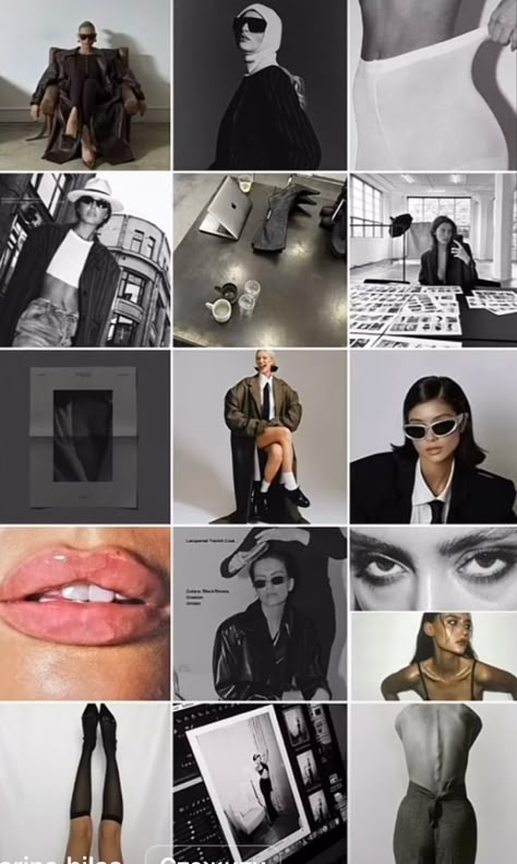 Fashion Magazine Instagram Feed, Fashion Blogger Instagram Feed, High Fashion Instagram Feed, Dark Brand Aesthetic, Grid Instagram Ideas, Personal Brand Instagram Feed, Edgy Instagram Feed, Editorial Instagram Feed, Grey Instagram Feed