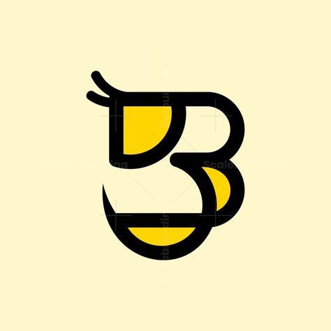 B Bee Logo. black and yellow and soft background, very simple, creative and easy to recognize. can be used in any media. This B Bee Logo can be used directly for companies that need it. Bee Logo Design Creative, B Logo Design Ideas, Drone Bee, Logo Bee, Bee Logo, Soft Background, Bee Wings, Power Logo, Bee Illustration