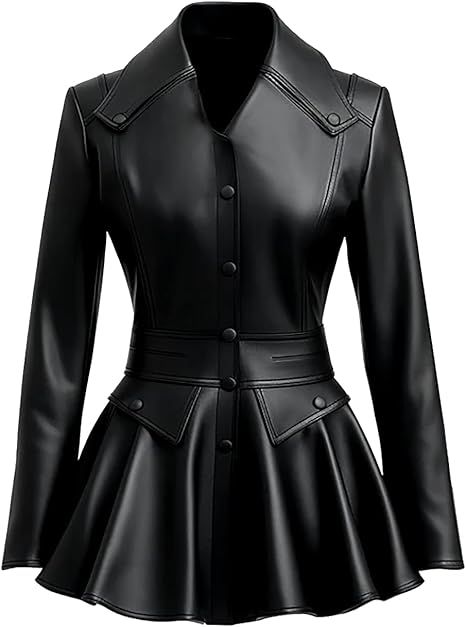 VearFit Frock Frill Style Black Designer Real Leather Jacket for Women at Amazon Women's Coats Shop Leather Jacket For Women, Frock And Frill, Designer Leather Jackets, Real Leather Jacket, Jacket For Women, Women's Coats, Leather Jackets Women, Amazon Women, Black Design