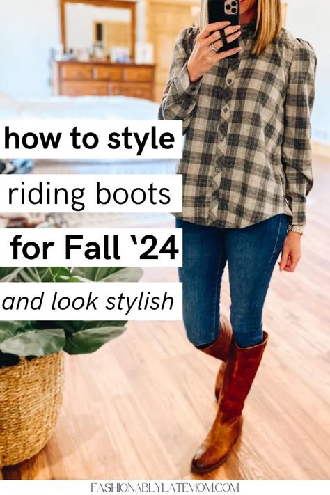 Ready to rock your riding boots this fall? Check out our blog post on How to Style Riding Boots for Fall 2024. Discover the perfect Riding Boots Outfit ideas and expert tips on how to Style Riding Boots to complement your Women's Fall Outfit. Embrace the season with confidence and style! Early Fall Winery Outfit, Riding Boots Outfit Fall, Brown Riding Boots Outfit, Fall Riding Boots, Frye Boots Outfit, Riding Boots Outfit, Style Riding Boots, Cognac Riding Boots, Riding Boot Outfits