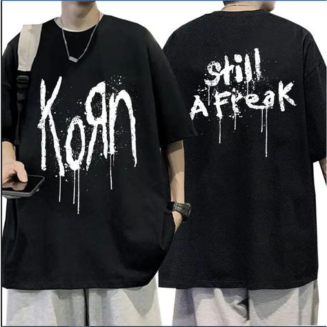 Korn Shirt, Emo Clothes, Unisex Streetwear, Hip Hop Tee, Oc Inspiration, Streetwear Shorts, Gothic Design, Sally Face, Online Closet