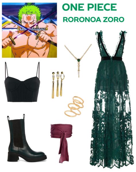 Roronoa Zoro Inspired Outfit, Zoro One Piece Inspired Outfit, Zoro One Piece Outfit, Zoro Inspired Outfits, One Piece Inspired Outfits Anime, One Piece Outfit Ideas Anime, Zoro Outfits, One Piece Inspired Outfits, Roronoa Zoro Anime