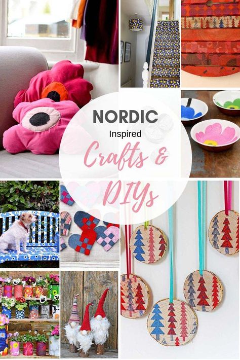 Cardboard House Craft, House Craft Ideas, Nordic Crafts, Diy Cardboard House, Norwegian Crafts, Scandinavian Crafts, Diy Flower Pillow, Swedish Christmas Traditions, Diy Crafts Kids