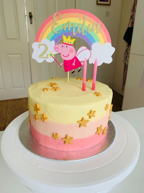 Pink Peppa Pig Birthday Cake, Peppa Cakes Birthday, Peppa Pig 1st Birthday Cake, Peppa Pig Birthday Cake Buttercream, Peppa Pig Buttercream Cake, Pepa Pig Cake Girls, Pepa Pig Cake Ideas, Peppa Pig Birthday Party Cake, Two Year Old Birthday Cake