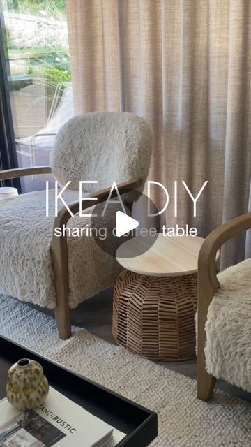 Joanna Fletcher on Instagram: "DIY sharing side table.. perfect for snacks with a film. This is such an easy DIY using IKEA KAPPALAND and SNUDDA (good old lazy Susan!)  I have used wood glue and staple gun to attach the 2 pieces together however, using gorilla tape and wood glue would achieve the same secure attachment and tool free.  #ikeahack #ikea #ikeahome #ikeaideas #ikealover #interiordesign #diy #HomeDecor #diyideas #diyproject #home #HomeDIY #ikeaatmine #ikeauk #homehacks #diyhacks #ikeahome #coffeetable #coffeetables #coffeetabledecor #coffeetable #sidetable #imadethis" Ikea Lazy Susan Hack, Ikea Hacks Table, Ikea Hacks Living Room, Ikea Side Table Hack, Ikea Diy Table, Ikea Table Hack, Ikea Hack Living Room, Ikea Side Table, Ikea Uk