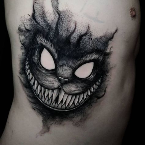 Cute Evil Tattoo, Angry Tattoo Design, Dark Creepy Tattoo Design, Dark Tattoos For Men Creepy, Vampire Skull Tattoo, Monster Tattoo Ideas, Gothic Tattoo Men, Dark Style Tattoo, Horror Tattoo Ideas Dark Art