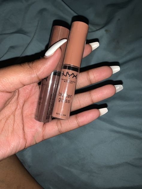 Madeline Nyx Butter Gloss, Nyx Butter Gloss Aesthetic, Brown Liner And Lip Gloss, Nyx Butter Gloss Dark Skin, Beauty School Dropout, Lip Combos, Nyx Butter, Nyx Butter Gloss, Butter Gloss