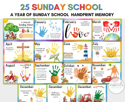 Handprint Memory Book, School Handprint Art, Memory Book School, Keepsake Crafts, Sunday School Activities, Classroom Projects, Church Crafts, Handprint Crafts, School Memories