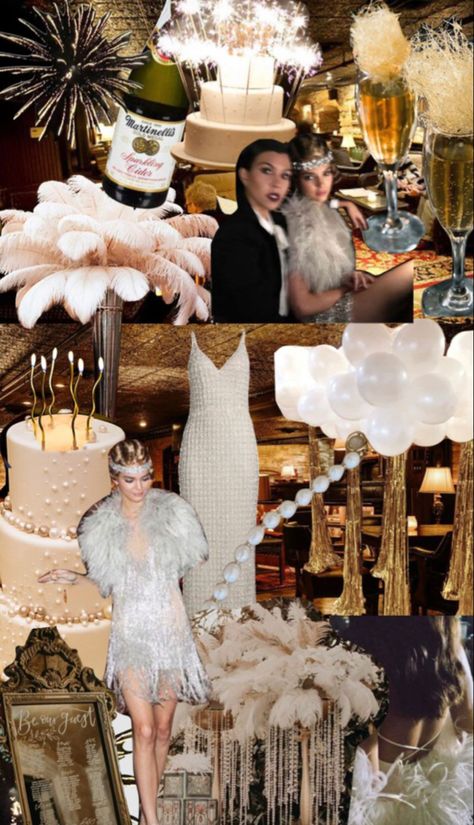 Kardashian 20s Party, Roaring 20s 20th Birthday Party, Roaring 20s Baby Shower Theme, 20th Birthday Party Themes Ideas, 1920s Themed Party Decorations, Roaring 20s Bachelorette Party, 1920 Birthday Party Ideas, Gala Birthday Party Ideas, 29th Birthday Party Ideas