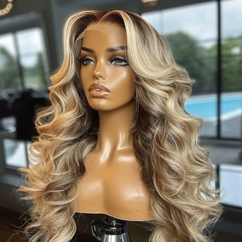 Woc Hairstyles, Black Wig Hairstyles, Blonde Wig Hairstyles, Range Accessories, Hype Hair, Wig Collection, Hair Color Caramel, Bridal Hair Inspiration, Honey Blonde Hair