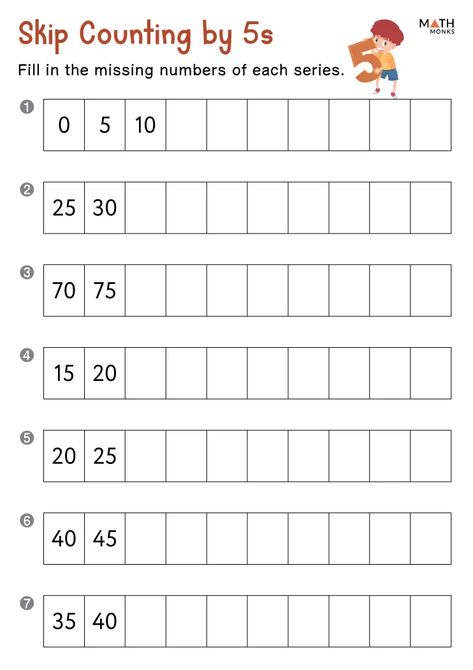 Math-Free-Printable-Skip-Counting-by-5s-Worksheets.webp 742×1,050 pixels Counting By 5s Worksheet, Skip Counting By 5's Worksheet, Count By 5s, Simple Multiplication, Skip Counting By 5, Skip Counting By 5's, Skip Counting Worksheets, Maths Syllabus, Skip Counting By 2