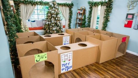 20 Ways to Use Cardboard for Kid-friendly Activities Diy Maze For Kids, Diy Maze, Ninja Birthday Party Ideas, Ninja Birthday Party, Maze For Kids, Cardboard Crafts Kids, Diy Kids Games, Ninja Birthday, Mazes For Kids