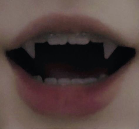 Sharp Fangs Aesthetic, Braces With Fangs, Natural Fangs Aesthetic, Human Fangs, Neck Wound Makeup, Teeth Claims For Dr, Fangs Aesthetic Male, Sharp Teeth Aesthetic, Permanent Fangs