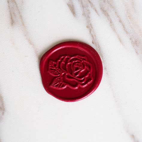 Rose Wax Seal, Wax Seal Stamp Wedding, Stamp Wedding, Seal Design, Wedding Stamp, Flower Invitation, Wax Seal Stamp, Seal Stamp, Seal Stamps