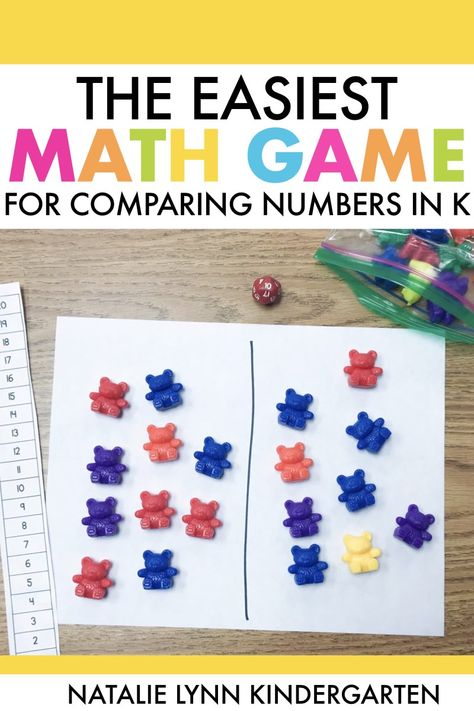 Comparing Numbers Preschool, Comparing Numbers Kindergarten Games, Teen Numbers Kindergarten, Comparing Numbers Kindergarten, Math Activities For Kindergarten, Easy Math Games, Compare Numbers, Building Number Sense, Easy Math Activities