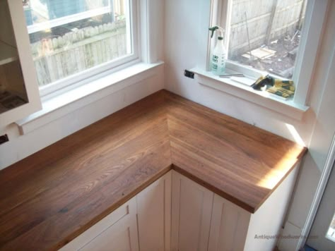 Wood Countertop Corners – Antique Woodworks Flooring Countertop, Reclaimed Wood Countertop, Wooden Countertops, Outdoor Kitchen Countertops, Wood Countertop, Black Ash, Wood Kitchen Cabinets, Wood Counter, Butcher Block Countertops