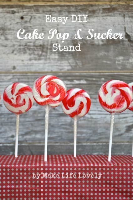 Crazy easy lollipop stand for party. Cover styrofoam rectangle in tissue paper. Stick lollipops in. Done! Cake Pop Stand Ideas, Homemade Suckers, Cake Pops Stand, Diy Cake Pop Stand, Diy Cake Pop, Diy Cake Toppers, Making Cake Pops, Cake Toppers Diy, Diy Cake Pops