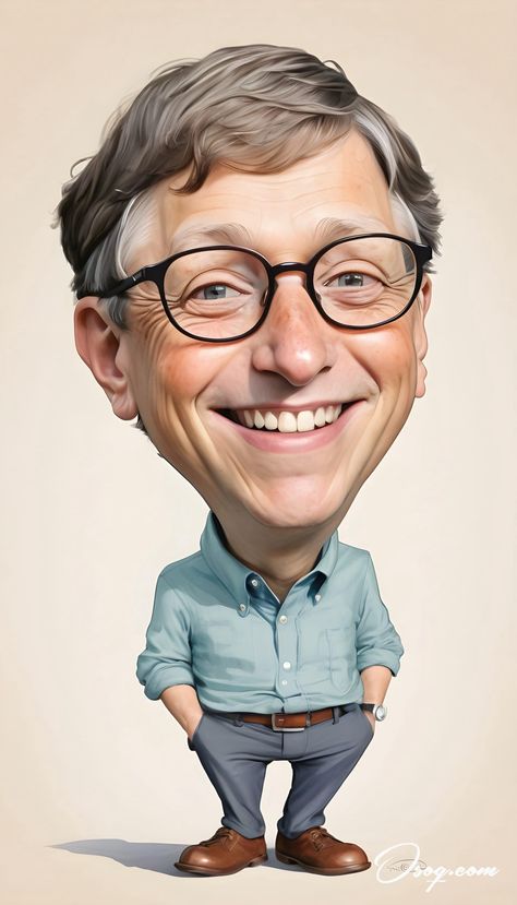 Bill Gates Caricature | osoq.com Caricature Drawings, Drawing Online, Vector Portrait Illustration, Caricature Cartoon, Human Faces, Caricature Art, Personalized Caricature, Caricature Sketch, Simple Portrait