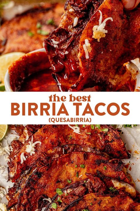 Birria Consome Recipe Easy, Bria Taco Recipe, Birra Tacos, Birra Tacos Recipe, Birria Tacos Recipe, Birria Recipe Mexican, Beef Birria Recipe, Taco Recipes Mexican, Beef Tacos Recipes