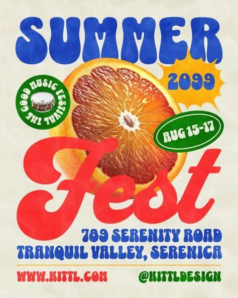 Retro Inspired Design, Graphic Design Posters Vintage, Summer Graphics Design, Advertising Design Poster Marketing, Retro Poster Design Graphics, Summer Graphic Design Poster, Fruits Graphic Design, Pop Up Event Poster, Summer Party Poster Design