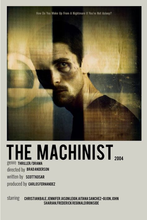 minimalist polaroid movie posters The Machinist Movie Poster, The Machinist Movie, The Machinist, Film Polaroid, Movies To Watch Teenagers, Movie Card, Film Posters Minimalist, Girly Movies, Movies Worth Watching