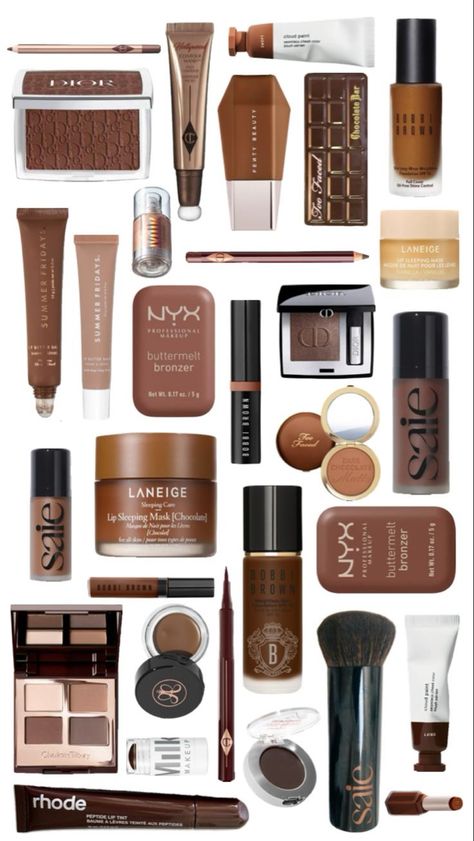 makeup inspiration #makeup #makeupinspo #fenty #nyx #milkmakeup #charlottetilbury #dior #saie #abh #anastasiabeverlyhills #rhode Minimal Makeup Collection, Espresso Makeup, Inspired Makeup Looks, Fenty Makeup, Makeup Pallettes, General Ideas, Minimal Makeup, Laneige Lip Sleeping Mask, Coffee Girl