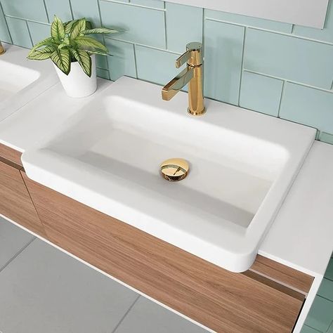 ADP Integrity Solid Surface Semi-Recessed Basin at The Blue Space Semi Recessed Bathroom Sink, Recessed Vanity, Semi Recessed Sink, Semi Recessed Basin, Architectural Designer, Basin White, Latest Bathroom, Ceramic Molds, Simple Website