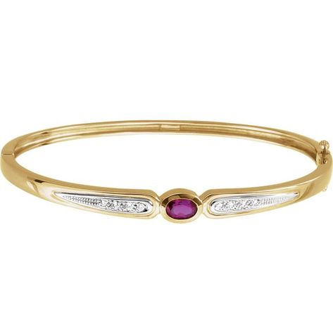 We are in love with this absolutely gorgeous deep red purple Garnet bangle bracelet, accented with 6 Moissanite colorless stones!   Our Garnet is a 6x4mm Horizontal Oval. The color is a Deep Red Purple color, very beautiful and well worth the investment.   Please let us know if you have any questions or would like to get a quote on having one made and set with a different stone.  Perfectly designed and created for your everyday. Purple Garnet, Oval Bangle, Garnet Stone, Chain Design, 24kt Gold, Gold Bangle Bracelet, Gold Bangle, Stone Gold, Hinged Bangle