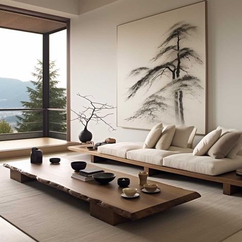 Japanese Style Living Room, وابي سابي, Modern Japanese Style, Zen Interiors, Deco Zen, Japanese Home Design, Japandi Living, تصميم للمنزل العصري, Japanese Interior Design