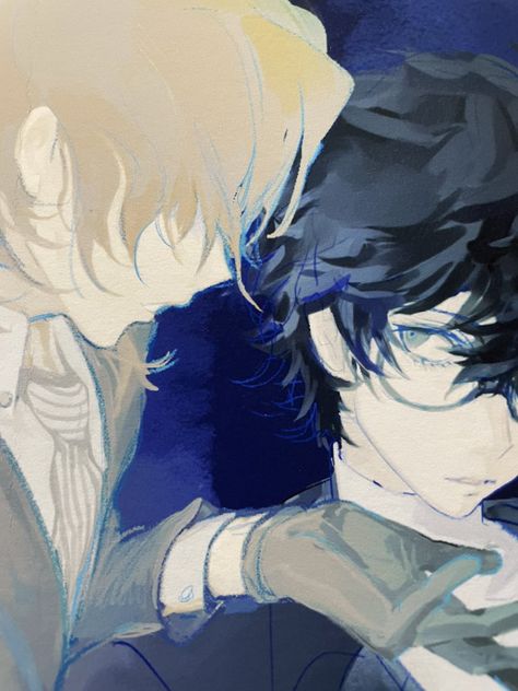 Persona 5 Anime, Goro Akechi, Persona 5 Joker, Akira Kurusu, Persona 4, Dark Anime Guys, 5 Anime, Persona 5, Cute Illustration