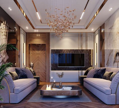 L U X U R Y MAJLES on Behance Dining Room Design Luxury, Luxury Ceiling Design, False Ceiling Living Room, Interior Ceiling Design, House Ceiling Design, Ceiling Design Living Room, Ceiling Design Modern, Luxury Living Room Design, Bedroom False Ceiling Design