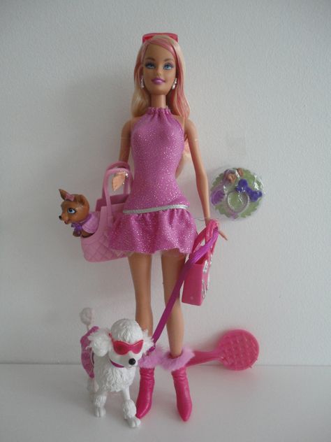 Barbie Doll In Pink Dress, Barbie Doll Pink Outfit, Iconic Barbie Outfits, Barbie Moodboard, 2000s Moodboard, 2009 Aesthetic, Barbie Restoration, Barbie Fits, 2009 Barbie