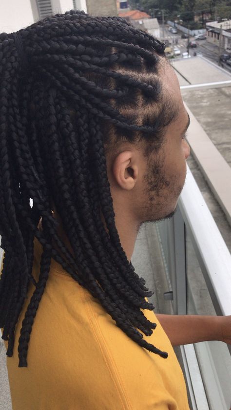 Man Braids Long Hair, Box Braids Men, Mens Twists Hairstyles, Black Hair Inspiration, Medium Hair Braids, Curly Hair Fade, Cabello Hair, Dreadlock Hairstyles For Men, Hair Braid Videos