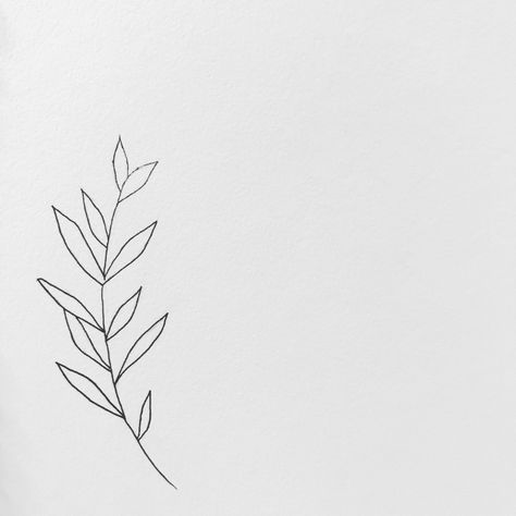 Simple Olive Branch Drawing, Small Greenery Tattoo, Minimalistic Plant Tattoo, Minimalist Tattoo Plant, Plant Tattoos Simple, Minimalist Tattoo Drawings, Simple Plant Tattoo, Simple Leaf Tattoo, Minimalist Plant Tattoo