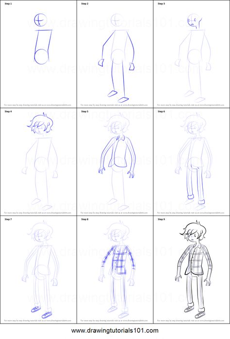 How to Draw Marshall Lee from Adventure Time Printable Drawing Sheet by DrawingTutorials101.com Adventure Time Style Reference, Adventure Time How To Draw Style, Adventure Time Reference Sheet, How To Draw Like Adventure Time, Adventure Time Pose Reference, Adventure Time Style Character, Adventure Time Stencil, Adventure Time Style Art, Adventure Time Body Reference