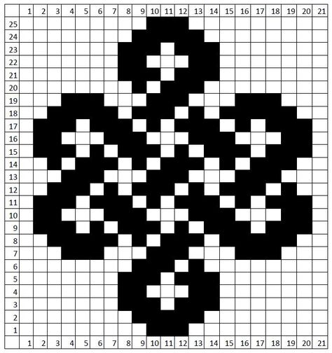 Intricate or Simple – The Celtic Knot Pattern - Loom Knit Central Celtic Knitting Charts, Celtic Knot Knitting Pattern, Celtic Knitting Patterns Free, Graph Art, Minecraft Decoration, Celtic Cross Stitch, Knot Pattern, Bead Loom Designs, Graph Crochet