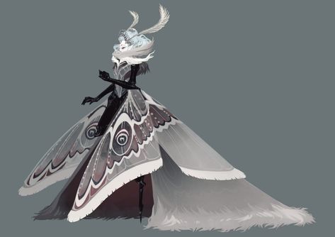 moth person - art by iingezo Vivziepop Fizzarolli, Moth Humanoid Male, Fae Queen Art, D&d Fairy, Fae Character Art, Moth Humanoid, Moth Character Design, Fae Character Design, Goddess Character Design