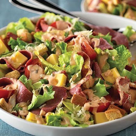 Rustic Reuben Salad Ruben Salad, Reuben Salad Recipe, Reuben Salad, Thousand Island Salad, Island Salad, Reuben Sandwich Classic, Points Plus Recipes, Salads Recipes, Thousand Island