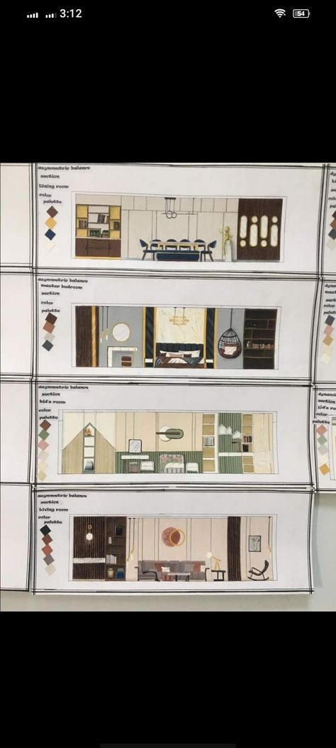 Office Elevation Drawing, Key Plan Architecture, Interior Elevation Rendering, Interior Section Drawing, Interior Elevation Drawing, Section Interior Design, Rendering Plan, Bedroom Elevation, Section And Plan