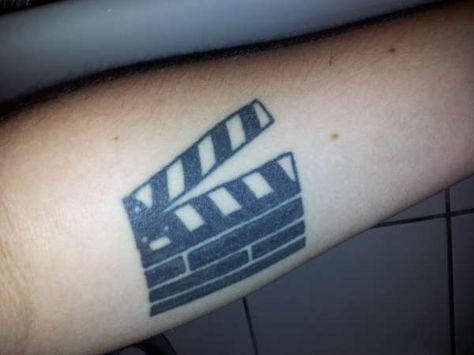 Clapperboard Tattoo, Film Tattoo, Pictures Of Tattoos, Own Tattoo, Cinema Camera, Film Strip, Inspirational Tattoos, Picture Tattoos, I Tattoo