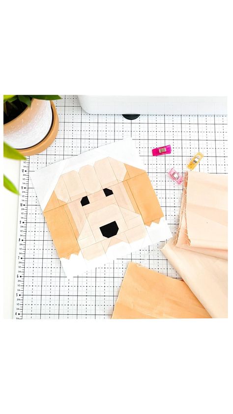 Goldendoodle Quilt Pattern, Dog Quilts, Face Pattern, Summer Sewing, Animal Quilts, Quilting Inspiration, Sampler Quilt, Puppy Face, Quilt Block Pattern