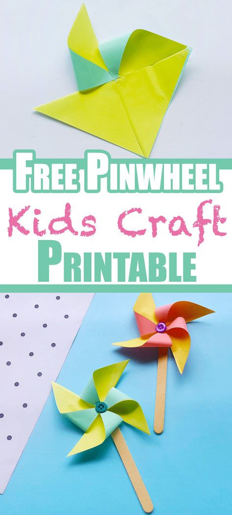 Fun Preschool Crafts, Make A Pinwheel, How To Make Pinwheels, Pinwheel Craft, Paper Pinwheels, Pinwheels Paper, Cute Craft, Sunday School Crafts For Kids, Kid Friendly Crafts