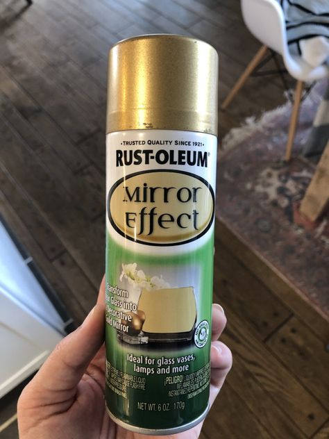 Rustoleum Mirror Effect in Gold is great for spray painting a light fixture Gold Spray Paint Comparison, Spray Painting Light Fixtures, Best Gold Spray Paint, Brass Spray Paint, Mirror Effect Spray Paint, Mirror Spray Paint, Spray Paint Lamps, Painting Light Fixtures, Rustoleum Metallic