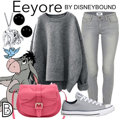 Disney Bounding Eeyore, Halloween Disney Bounding, Disney Characters Outfits, Eeyore Outfit, Eeyore Disneybound, Disneybound Outfits Casual, Pooh Disneybound, Disney Bonding, Disney Bounding Ideas