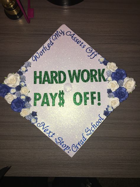 Finance Graduation Cap Ideas, Graduation Cap Designs Finance, Graduation Cap Business Major, Accountant Graduation Cap, Grad Cap Business Major, Accounting Degree Graduation Cap, Graduation Cap Accounting, Business Grad Cap Ideas, Accounting Graduation Cap