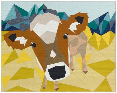 Cow Quilts, Lion Quilt, Cow Quilt, Farm Quilts, Cow Patterns, Violet Craft, Painted Barn Quilts, Paper Pieced Quilt Patterns, Foundation Paper Piecing Patterns