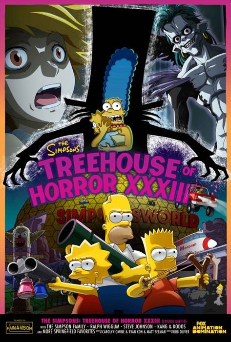 Episode 734: Treehouse Of Horror XXXIII Treehouse Of Horror, The Babadook, Ralph Wiggum, Simpsons Treehouse Of Horror, Halloween Episodes, Matt Groening, Horror Posters, The Simpson, Horror House