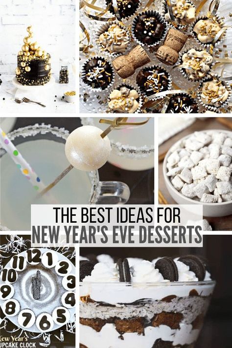 25 New Year's Eve Desserts - Are you ready to ring in the new year with a sweet treat? You can enjoy some of these delicious New Year’s Eve dessert recipes at your home party. #NewYearsEve #NYE #NYEParty #Desserts #Party #Recipes New Years Eve Desserts, Nye Desserts, Champagne Frosting, Champagne Cupcake Recipes, Instant Pot Pork Carnitas, Chocolate Oreo Cheesecake, New Years Eve Dessert, Desserts Party, Pork Carnitas Recipe