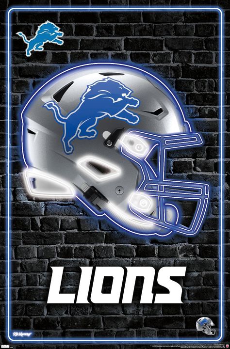 Neon Helmet, Snoopy Dog House, Nfl Detroit Lions, Wall Poster Prints, Barn Wood Frames, Framed Posters, Picture Logo, Shield Design, Trends International