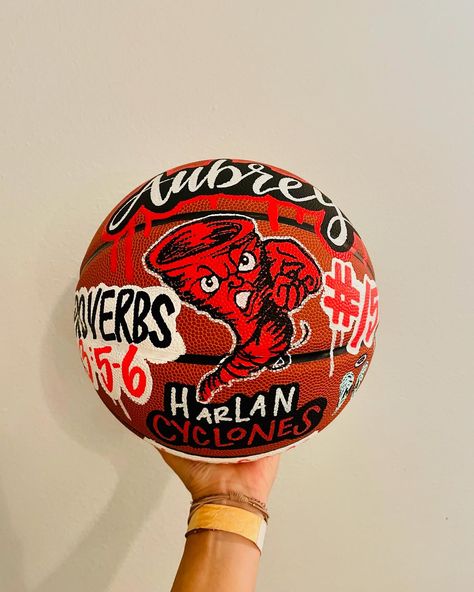 Painted basketballs lately! #handpaintedbasketball #custombasketball #basketballgift #coachgift #basketballs Painted Basketball, Basketball Gifts, Custom Basketball, Senior Night, Coach Gifts, Basketball, Hand Painted, Sports, Quick Saves